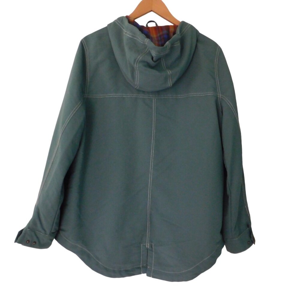 Toad & Co Forester Pass Parka Green Flannel Lined Pockets Size XL - Picture 9 of 10